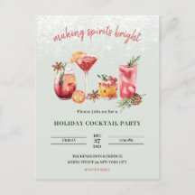 Uitnodiging voor kerstfeestdag Cocktail Party