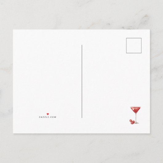 Uitnodiging voor kerstfeestdag Cocktail Party Briefkaart (Achterkant)