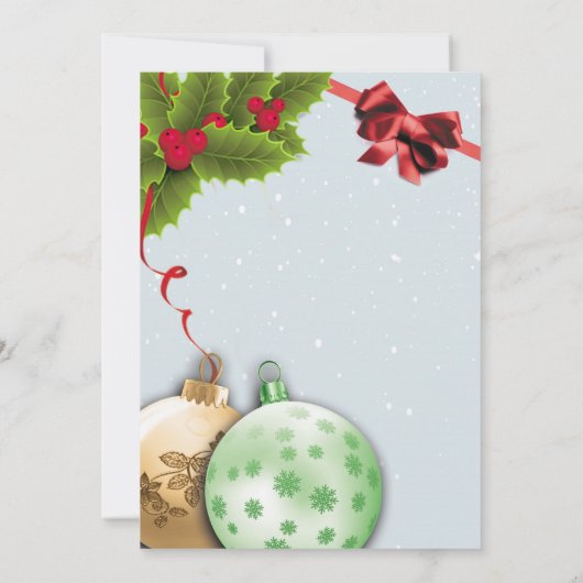 Uitnodiging voor kerstfeestdag Holly (Achterkant)