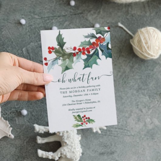 Uitnodiging voor kerstfeestdag Holly