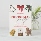 Uitnodiging voor kerstfeestdag Holly (Staand voorkant)