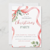 Uitnodiging voor kerstfeestdag Holly (Voorkant)