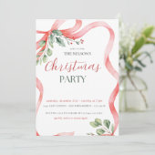 Uitnodiging voor kerstfeestdag Holly (Staand voorkant)