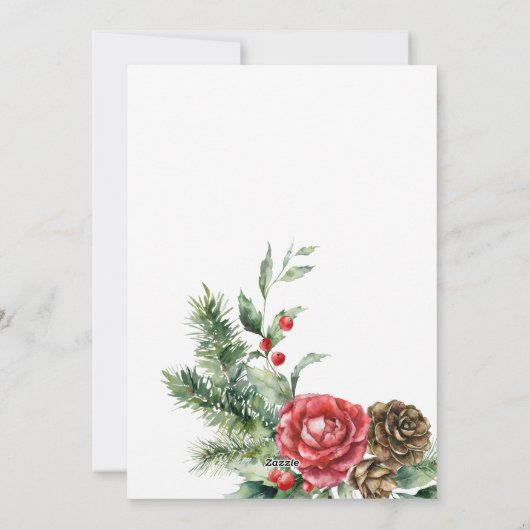 Uitnodiging voor kerstfeestdag Holly (Achterkant)