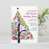 Uitnodiging voor kerstfeestdag in Birds (Staand voorkant)