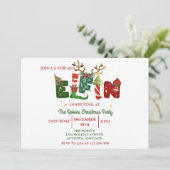 Uitnodiging voor kerstfeestdag in Cute Elfin (Staand voorkant)
