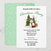 Uitnodiging voor kerstfeestdag in Cute Kerstmis (Voorkant / Achterkant)