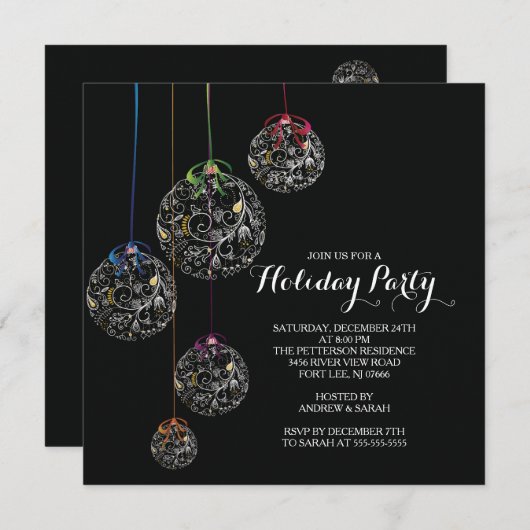 Uitnodiging voor kerstfeestdag in Elegant (Voorkant / Achterkant)