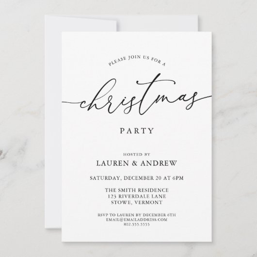 Uitnodiging voor kerstfeestdag in het Engels (Voorkant)