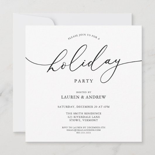 Uitnodiging voor kerstfeestdag in het Engels (Voorkant)