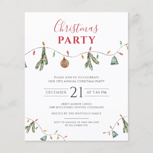 Uitnodiging voor kerstfeestdag in het kader van de (Voorkant)