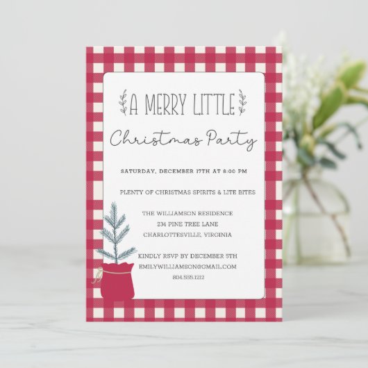 Uitnodiging voor kerstfeestdag in Roestland (Staand voorkant)