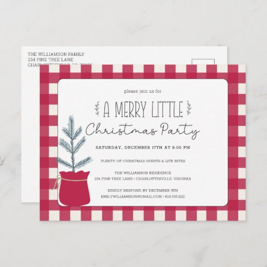 Uitnodiging voor kerstfeestdag in Roestland (Voorkant / Achterkant)