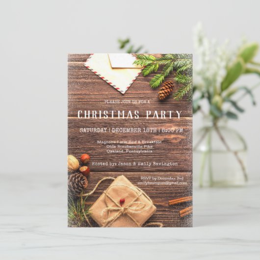 Uitnodiging voor kerstfeestdag in Rustige Farmhous (Staand voorkant)