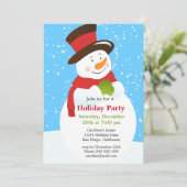 Uitnodiging voor kerstfeestdag in Snowman (Staand voorkant)