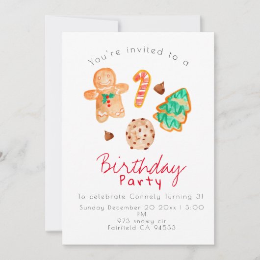 Uitnodiging voor kerstfeestdag kerstfeest kind (Voorkant)