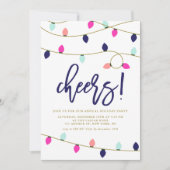 Uitnodiging voor kerstfeestdag met kleurrijke kers (Voorkant)