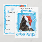 Uitnodiging voor kerstfeestdag met Schotse terrier (Voorkant / Achterkant)