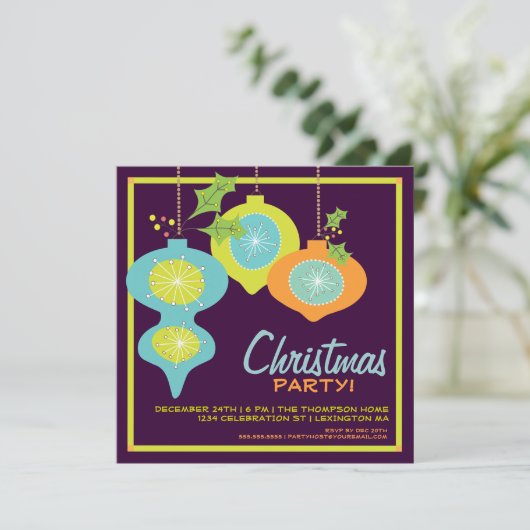 Uitnodiging voor kerstfeestdag met terugwerkende k (Staand voorkant)