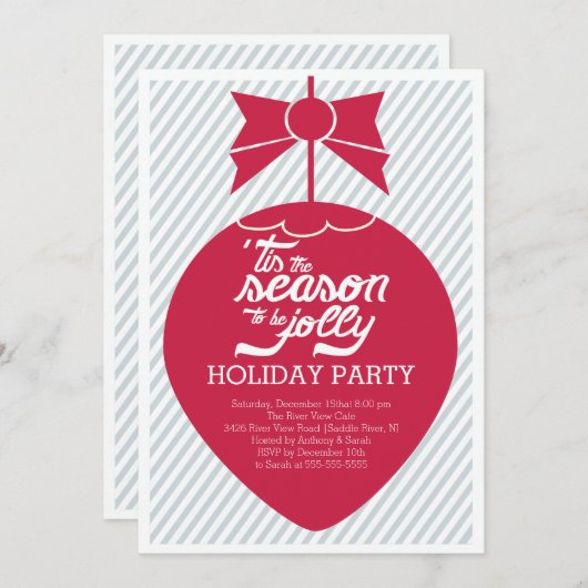 Uitnodiging voor kerstfeestdag met terugwerkende k (Voorkant / Achterkant)