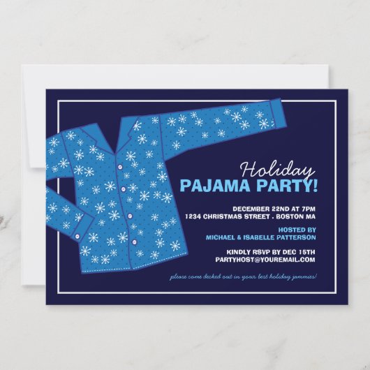 Uitnodiging voor kerstfeestdag Pajama (Voorkant)