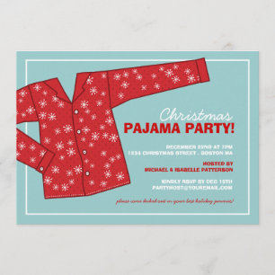 Uitnodiging voor kerstfeestdag Pajama
