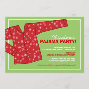 Uitnodiging voor kerstfeestdag Pajama