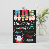 Uitnodiging voor kerstfeestdag Pajama (Staand voorkant)