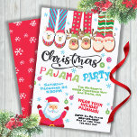 Uitnodiging voor kerstfeestdag Pajama<br><div class="desc">Viel Kerstmis met deze schattige Pajama-partij. Met Happy Santa Claus,  kerstbal,  polair beer,  rendier en santa slippers,  sneeuwvlokken,  ornamenten en leuke kleurrijke lettertypen. Geweldig voor een kinder feestdag of verjaardagsfeest.</div>