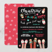 Uitnodiging voor kerstfeestdag Pajama (Voorkant / Achterkant)