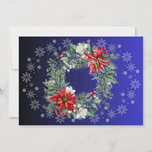 Uitnodiging voor kerstfeestdag tijdens bruiloft (Achterkant)