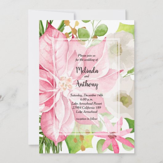 Uitnodiging voor kerstfeestdag tijdens het huwelij (Voorkant)