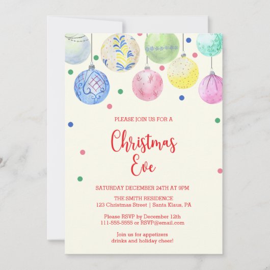 Uitnodiging voor kerstfeestdag voor sierdoeleinden (Voorkant)