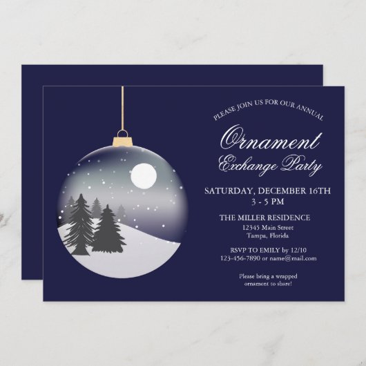 Uitnodiging voor kerstfeestdag voor sierdoeleinden (Voorkant / Achterkant)