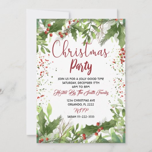 Uitnodiging voor kerstfeestdagen (Voorkant)