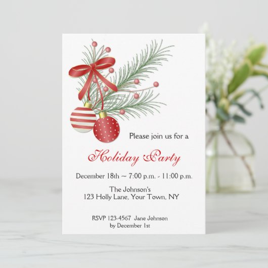 Uitnodiging voor kerstfeestdagen (Staand voorkant)