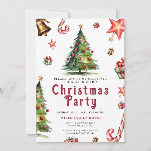 Uitnodiging voor kerstfeestdagen (Voorkant)