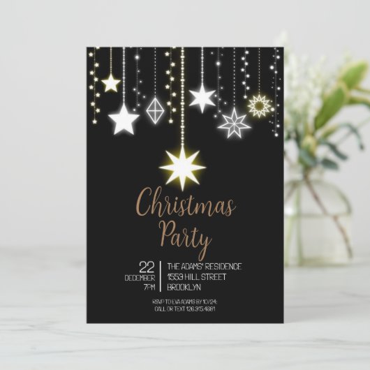 Uitnodiging voor kerstfeestdagen (Staand voorkant)