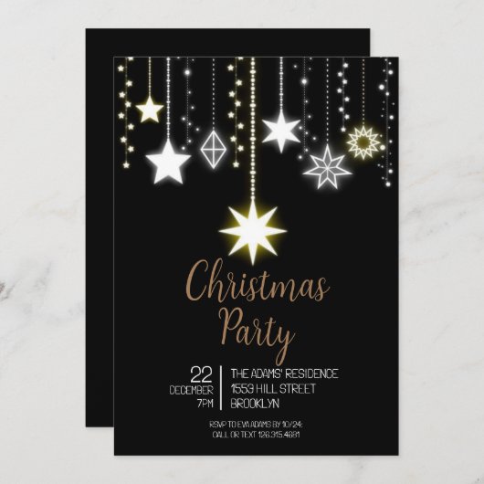 Uitnodiging voor kerstfeestdagen (Voorkant / Achterkant)