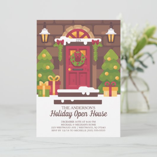 Uitnodiging voor kerstfeestdagen (Staand voorkant)