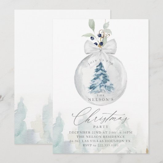 Uitnodiging voor kerstfeestdagen (Voorkant / Achterkant)