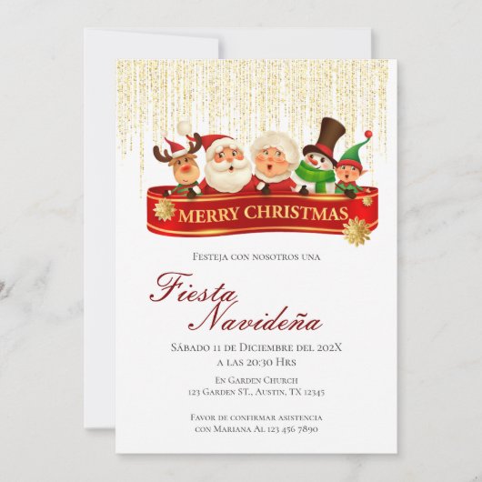 Uitnodiging voor kerstfeestdagen (Voorkant)