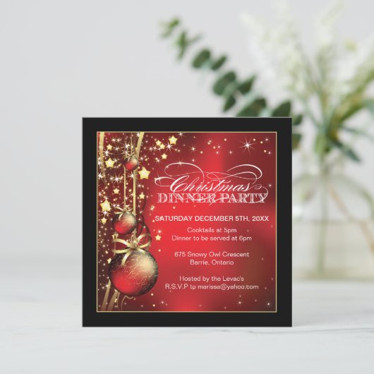 Uitnodiging voor kerstfeestdagen (Staand voorkant)