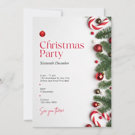 Uitnodiging voor kerstfeestdagen (Voorkant)