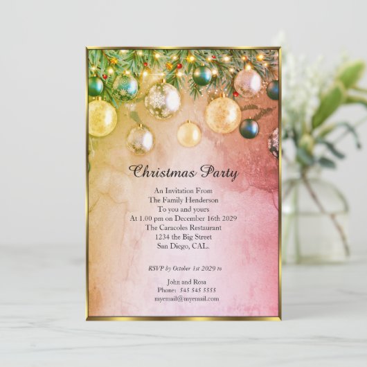 Uitnodiging voor kerstfeestdagen (Staand voorkant)