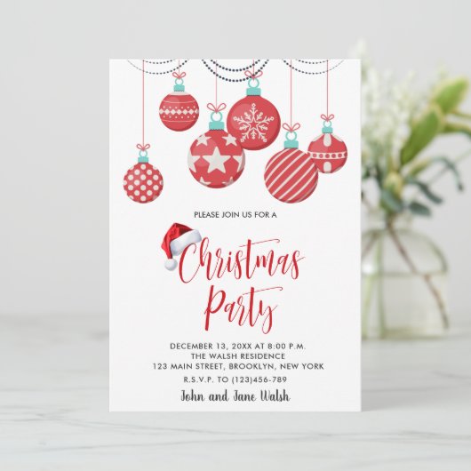 Uitnodiging voor kerstfeestdagen (Staand voorkant)