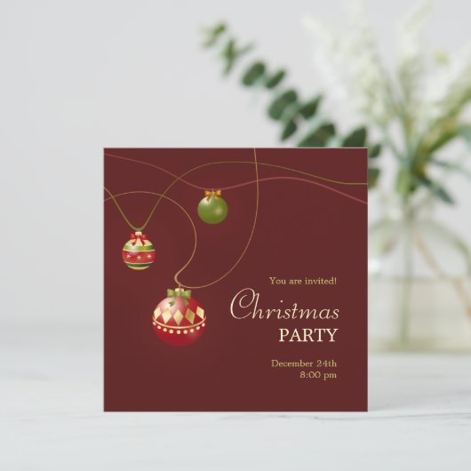 Uitnodiging voor kerstfeestdagen (Staand voorkant)