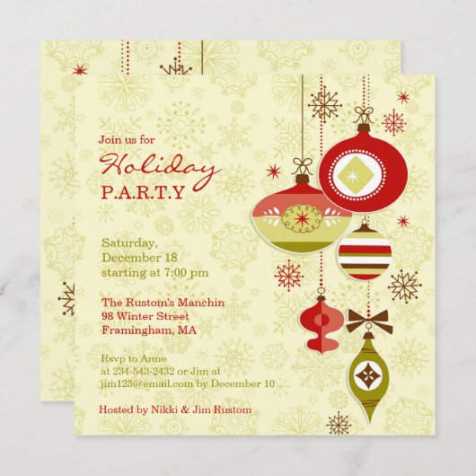 Uitnodiging voor kerstfeestdagen (Voorkant / Achterkant)