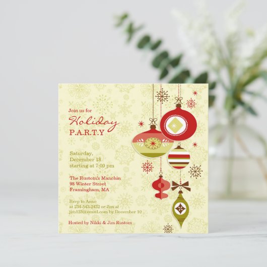 Uitnodiging voor kerstfeestdagen (Staand voorkant)