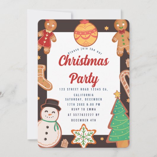 Uitnodiging voor kerstfeestdagen (Voorkant)